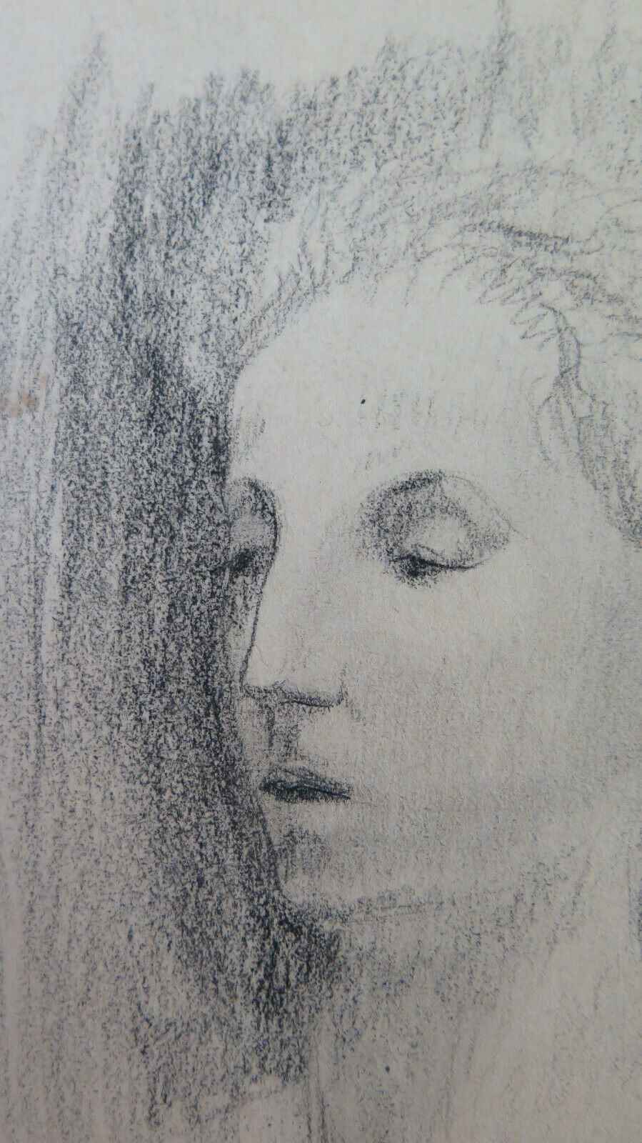 DISEGNO ANTICO RITRATTO FEMMINILE BOZZETTO DI ANONIMO SCHIZZO A MATITA BM53.2 - Belbello Antiques