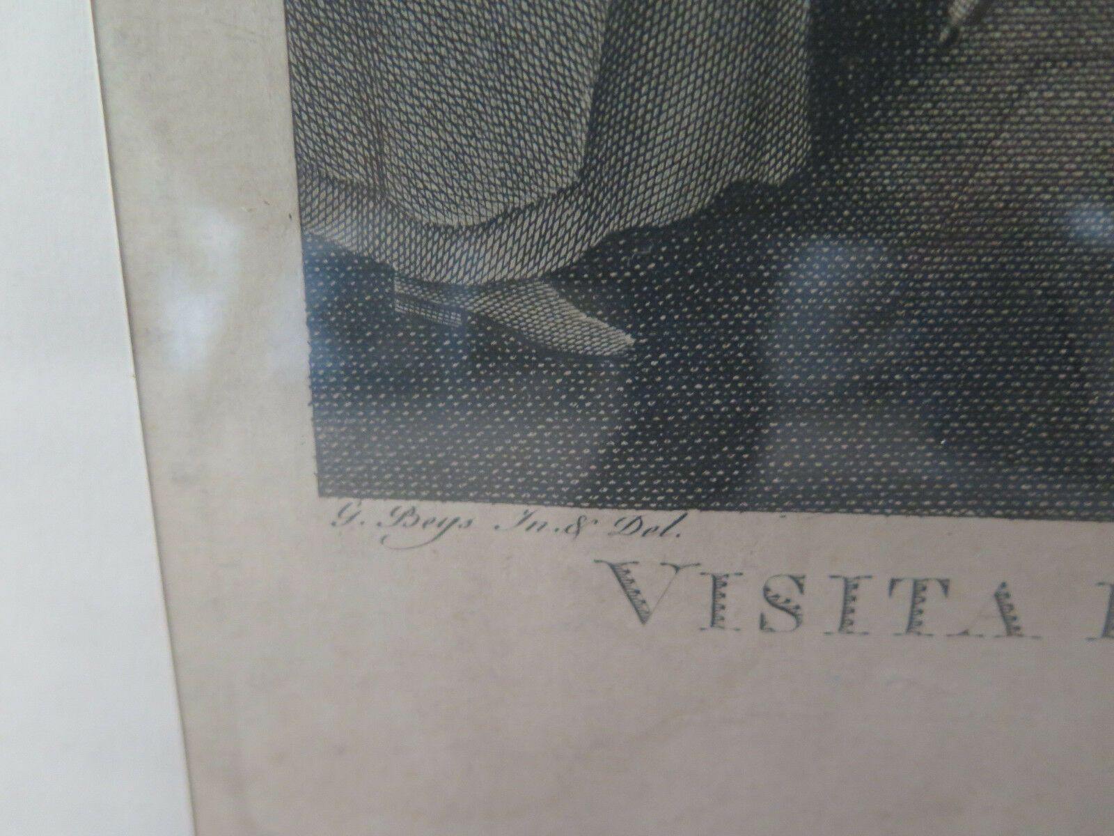 STAMPA INCISIONE ANTICA Visita delle LL.MM. Sarde a SS. Pio VI nella certosa c5 - Belbello Antiques