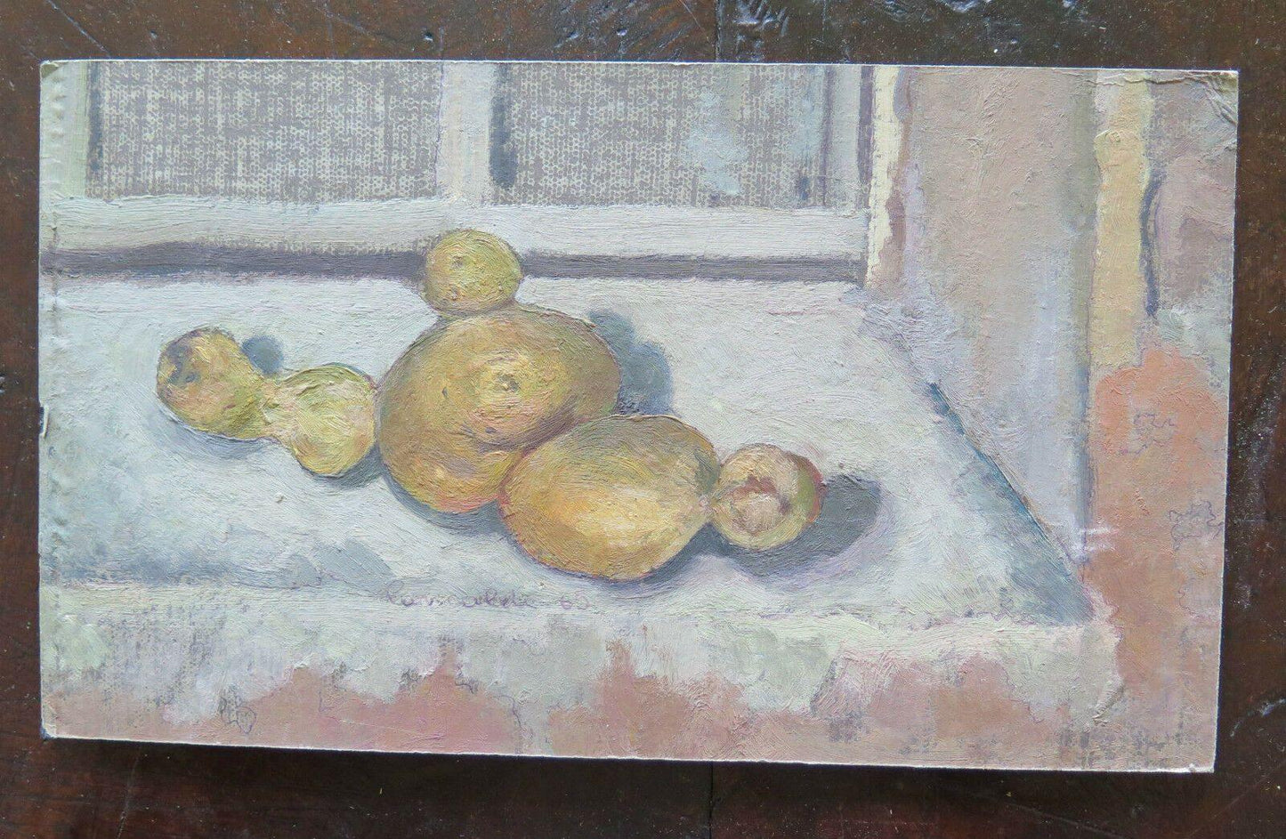 PATATE SUL TAVOLO NATURA MORTA DIPINTO OLIO SU TAVOLA QUADRO ANTICO GARANZIA p16 - Belbello Antiques