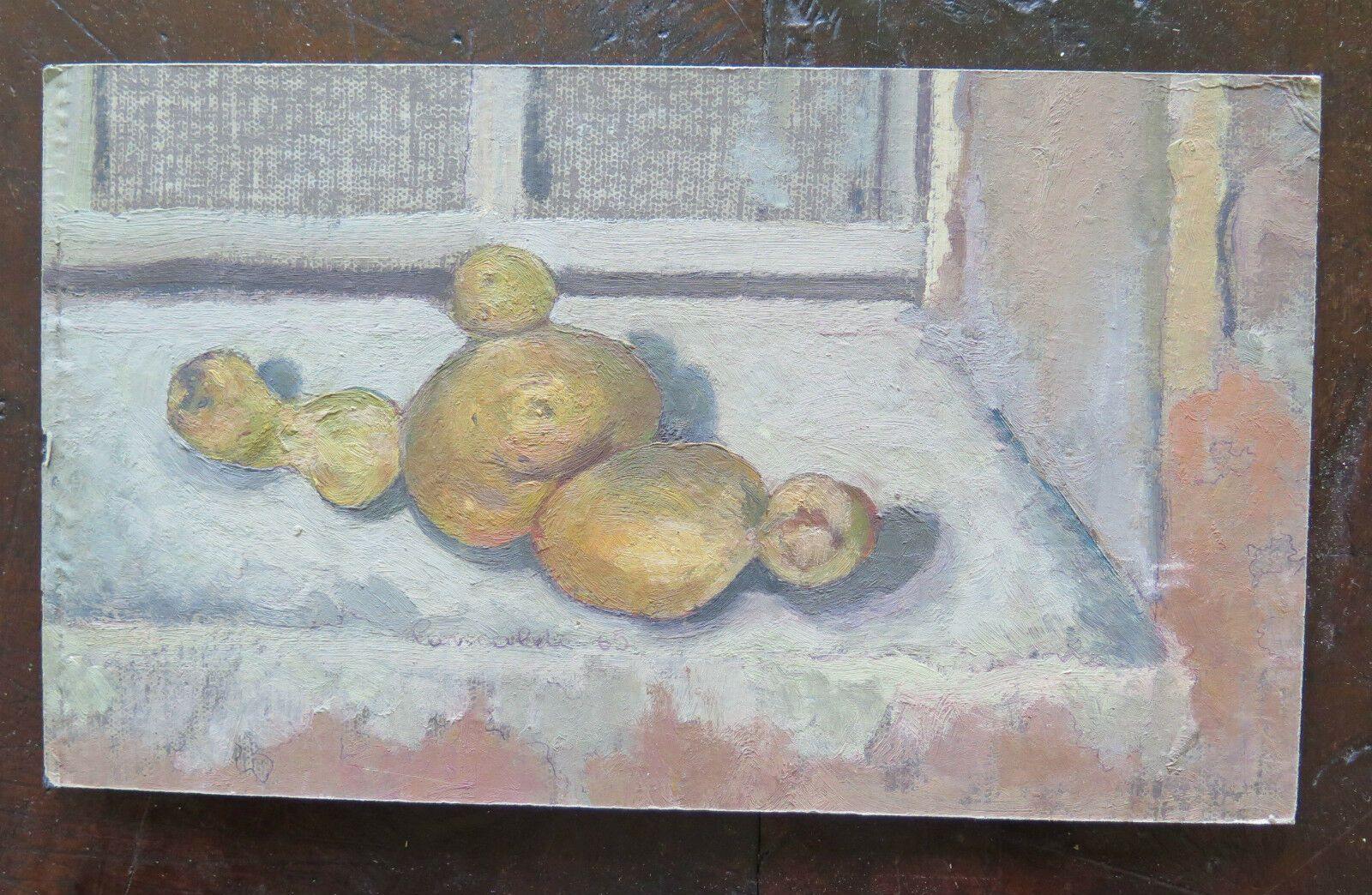 PATATE SUL TAVOLO NATURA MORTA DIPINTO OLIO SU TAVOLA QUADRO ANTICO GARANZIA p16 - Belbello Antiques