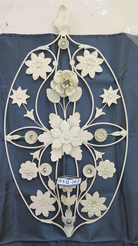 VINTAGE FLORAL STYLE WALL LIGHT IN WROUGHT IRON HANDMADE MID 900 CH-7