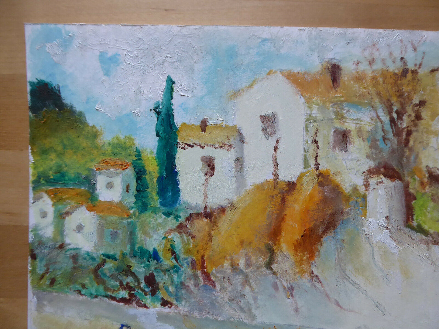 DELIGHTFUL SEA VIEW OLD SMALL PAINTING SPAIN OIL MD1 