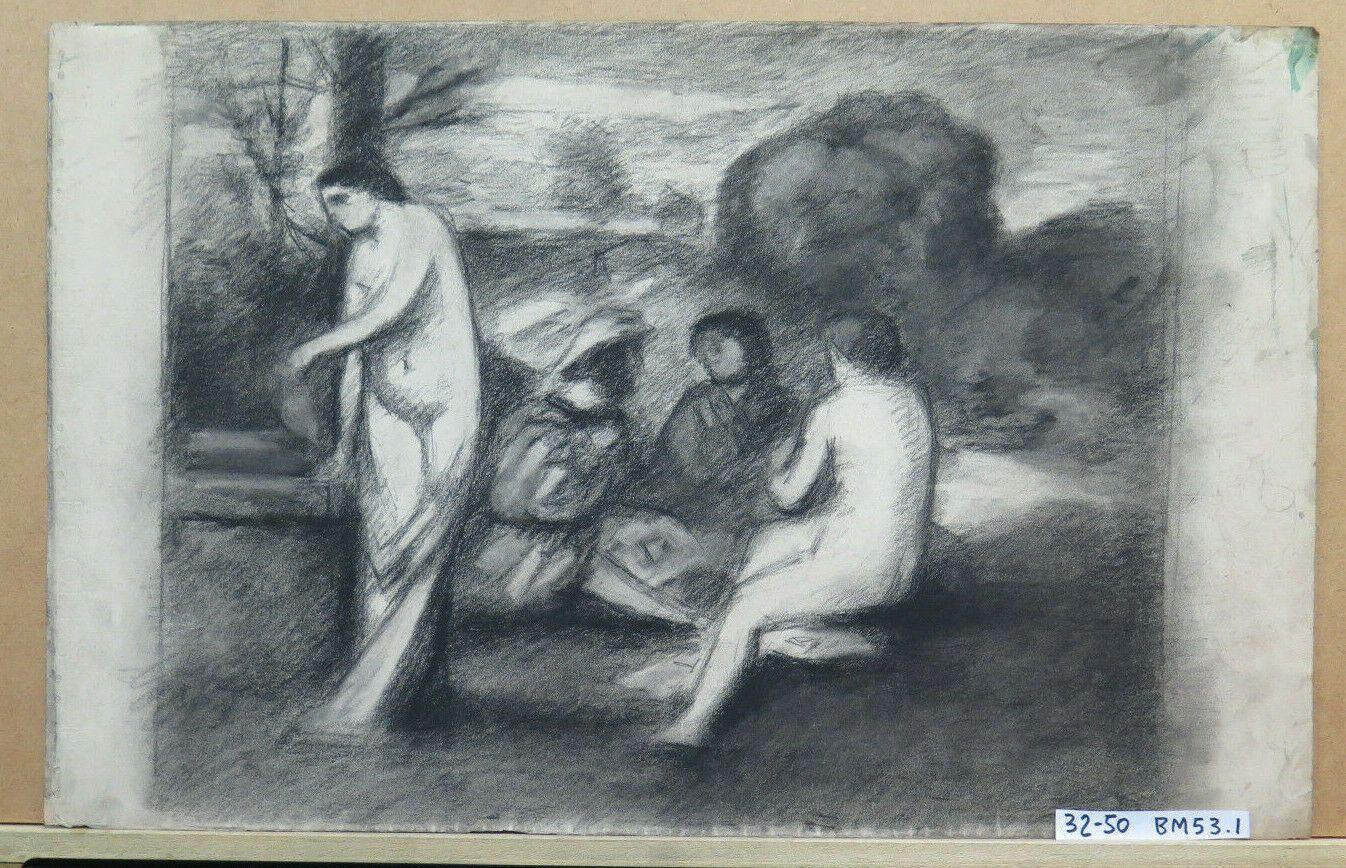 DISEGNO ANTICO CON NUDI STILE NEOCLASSICO ARTISTA Pierre Duteurtre DUT BM53.1 - Belbello Antiques