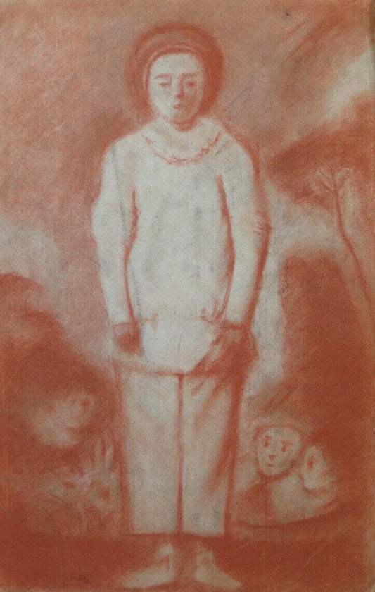 GRANDE DISEGNO ANTICO ISPIRATO WATTEAU PIERROT Pierre Duteurtre DUT BM53.1 B