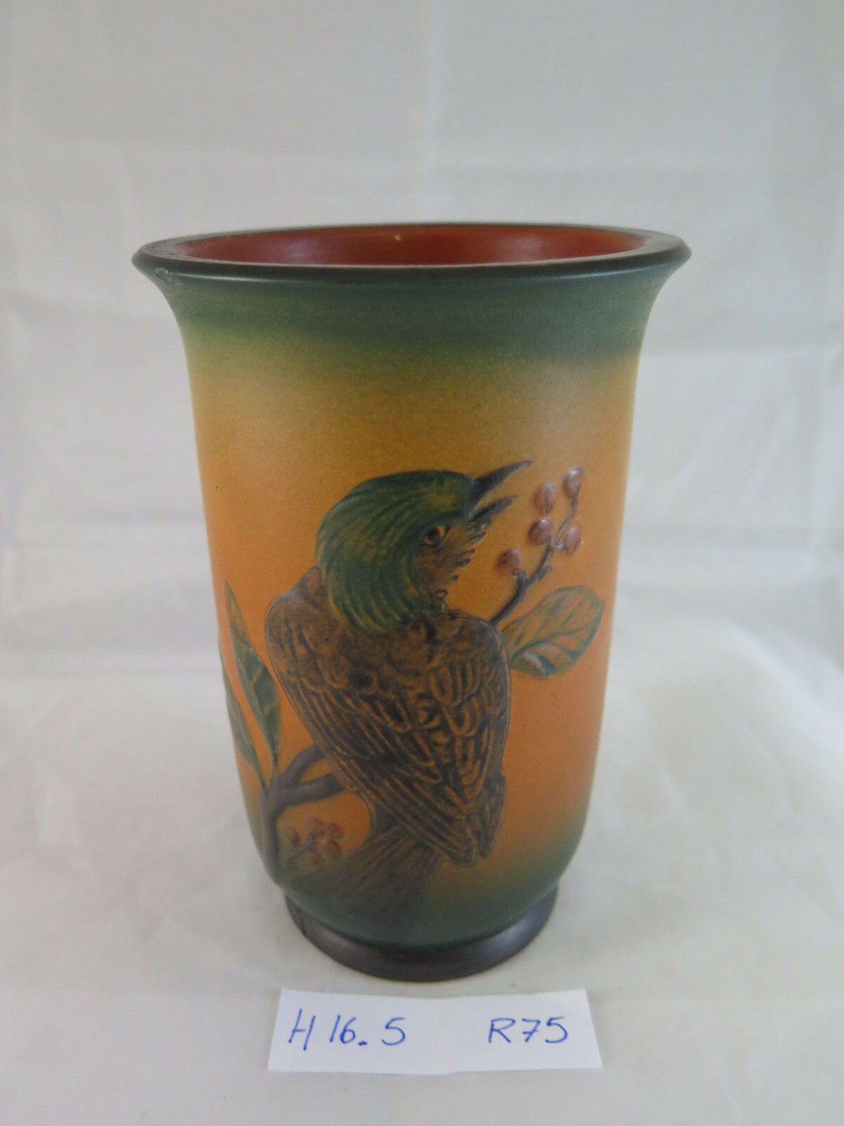 ANTICO VASO IN CERAMICA VINTAGE P. IPSEN POTTERY DENMARK VASE DANIMARCA P&E R75 - Belbello Antiques