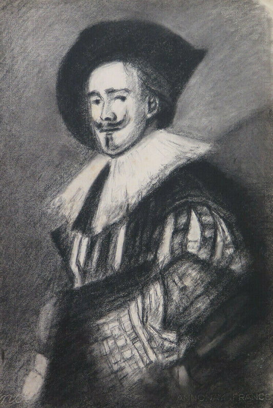 DISEGNO ANTICO RITRATTO UOMO BAFFI PITTORE FRANCESE Pierre Duteurtre DUT BM53.1