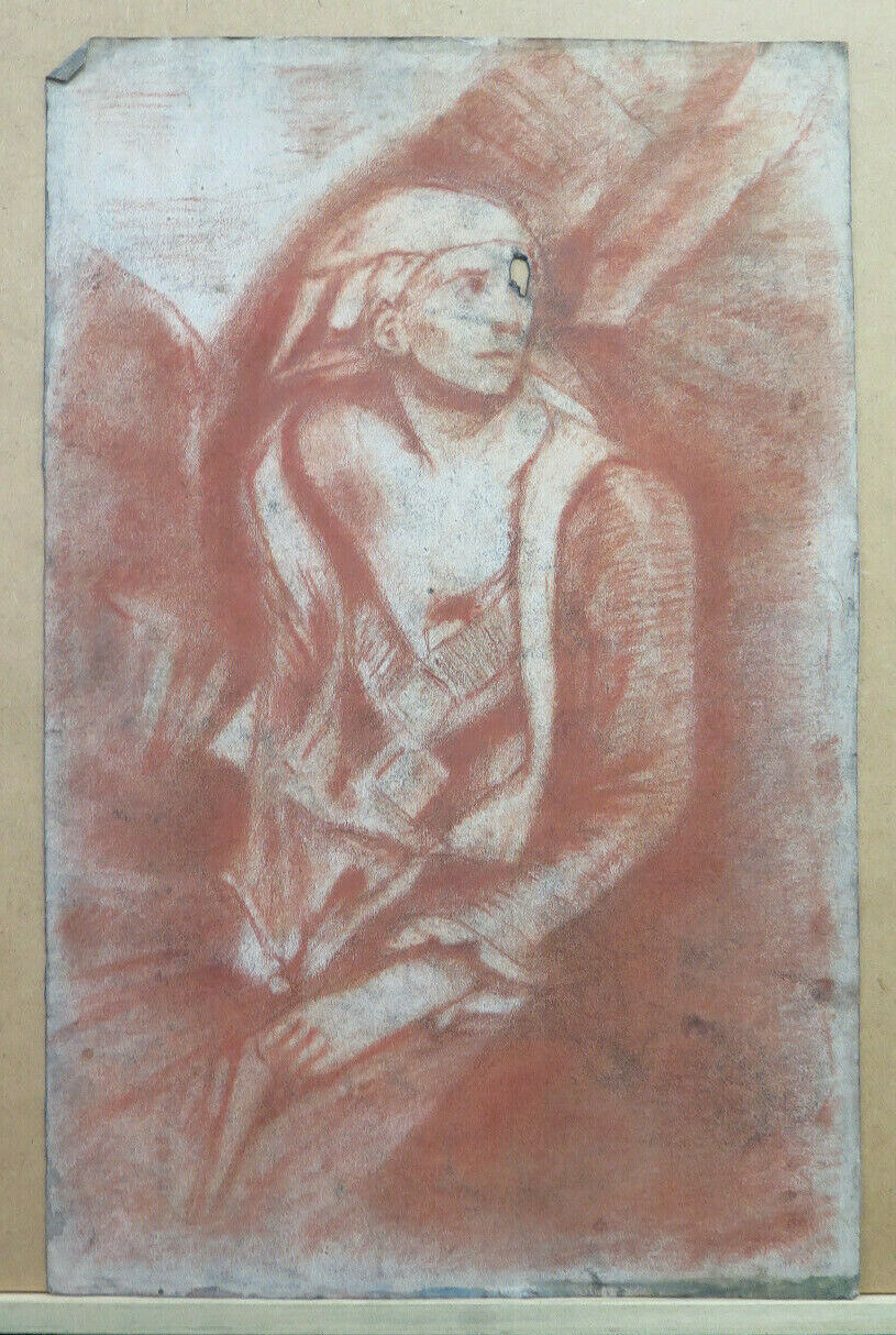 ANTICO DISEGNO FRONTE RETRO DOPPIO RITRATTO  Pierre Duteurtre DUT BM53.1