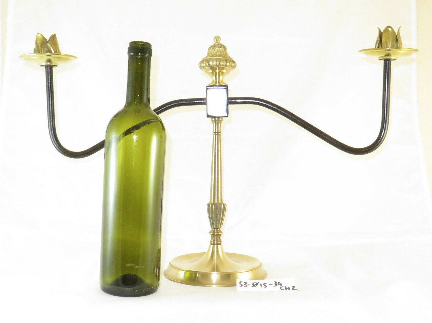 ABAT-JOUR DESK TABLE LAMP IN VINTAGE BRASS HANDMADE 3 LIGHTS CH2 