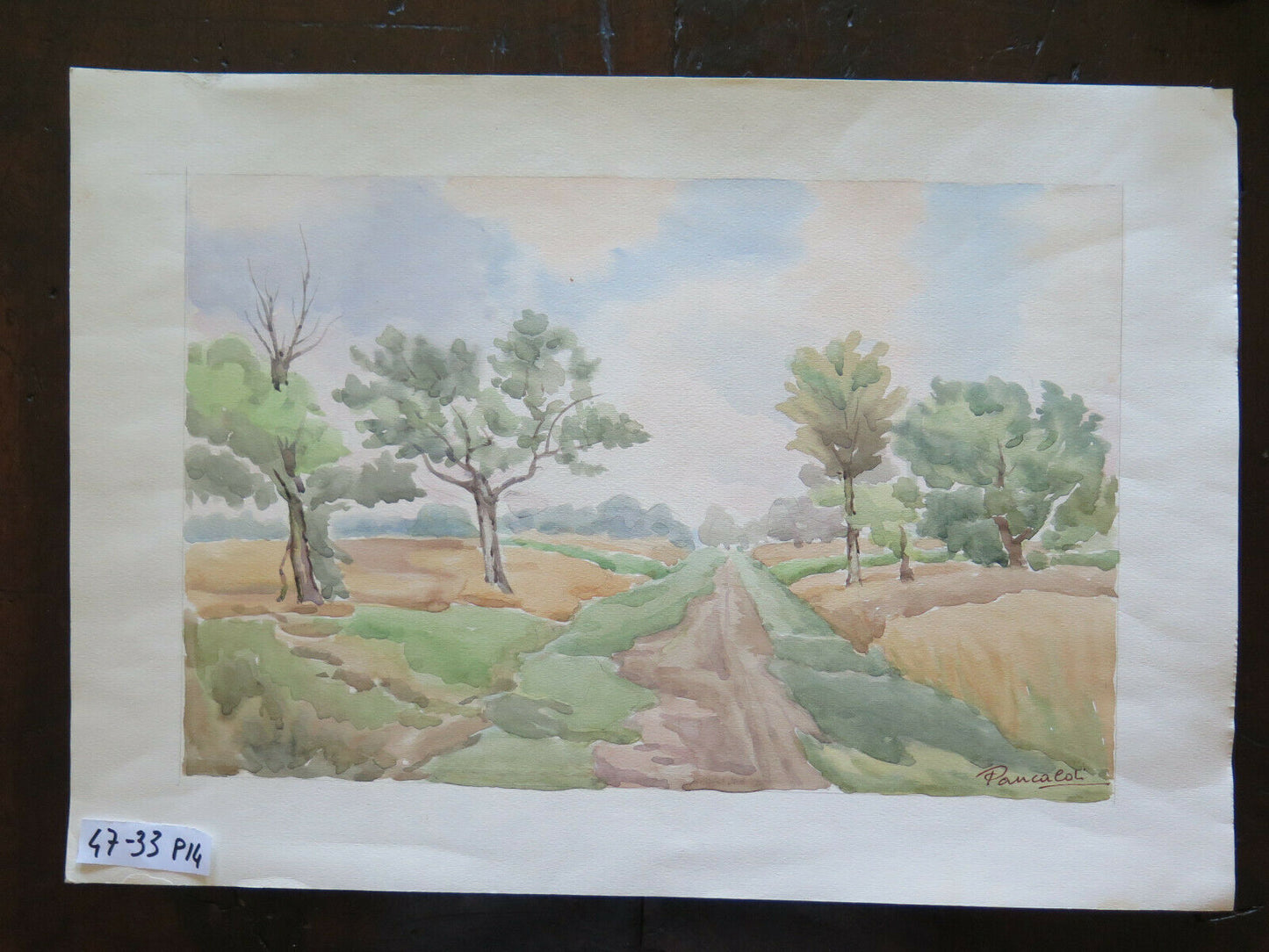 PAINTING SUMMER LANDSCAPE EMILIA ROMAGNA SIGNED PANCALDI PAINTER OF MODENA P14