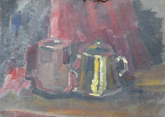 OLD OIL PAINTING VINTAGE SPAIN MID 20TH CENTURY STILL LIFE SKETCH DRAFT MD2