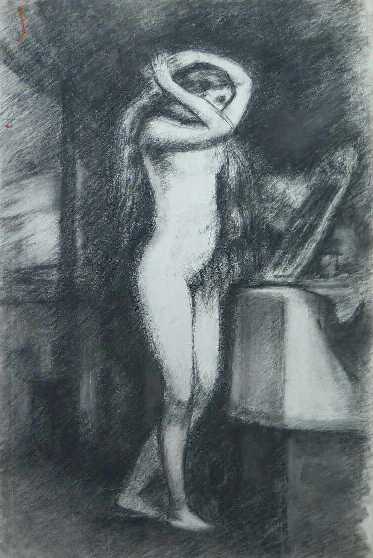 DISEGNO ANTICO NUDO FEMMINILE CLASSICO ARTISTA Pierre Duteurtre detto DUT BM53.1