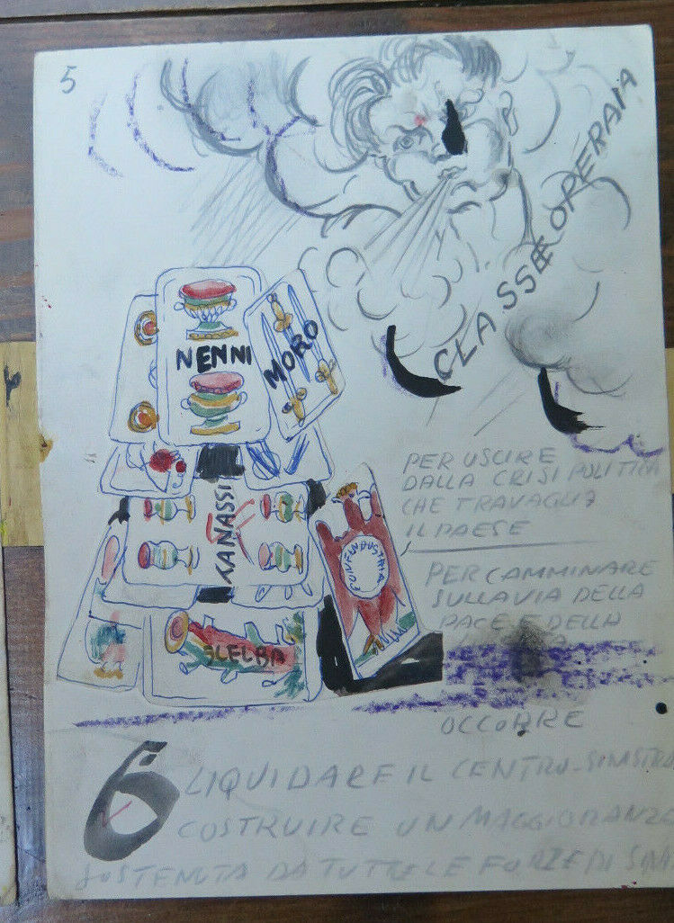 SKETCH FOR COMMUNIST POLITICAL FLYER OF THE 60S LEFT 10 SHEETS P28.6