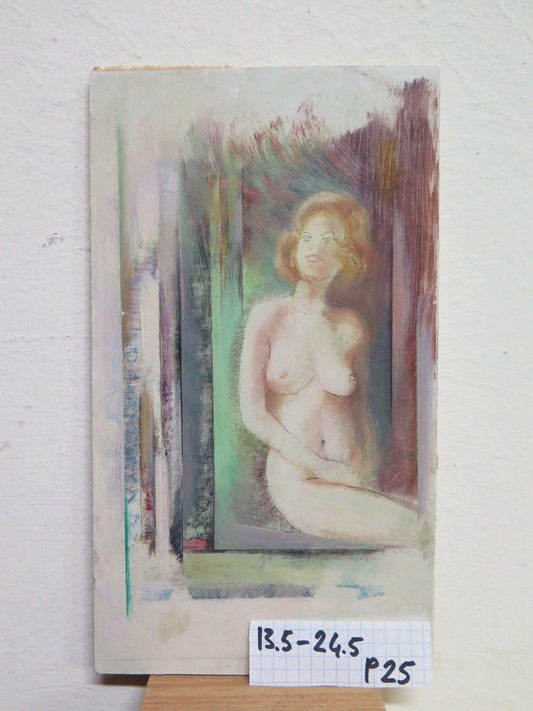 QUADRO AD OLIO NUDO DI DONNA BOZZETTO DEL MAESTRO GAETANO PANCALDI 1922-2014 P25 - Belbello Antiques