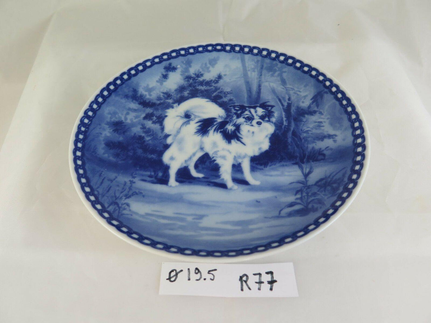 PIATTO IN CERAMICA ORIGINAL HUNDEPLATTE PAPILLON TOVE SVENDSEN DANIMARCA R77 - Belbello Antiques