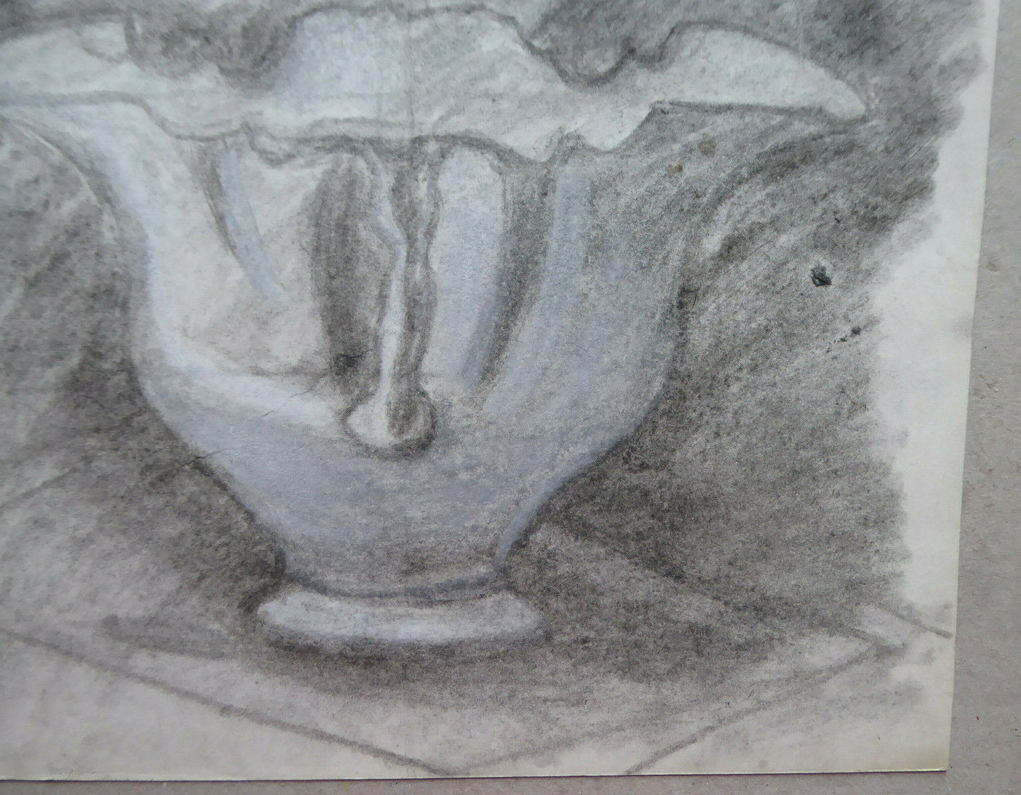 VECCHIO DISEGNO BOZZETTO STUDIO ESERCIZIO INTERNO OGGETTI SPAGNA MADRID 900 MD10 - Belbello Antiques