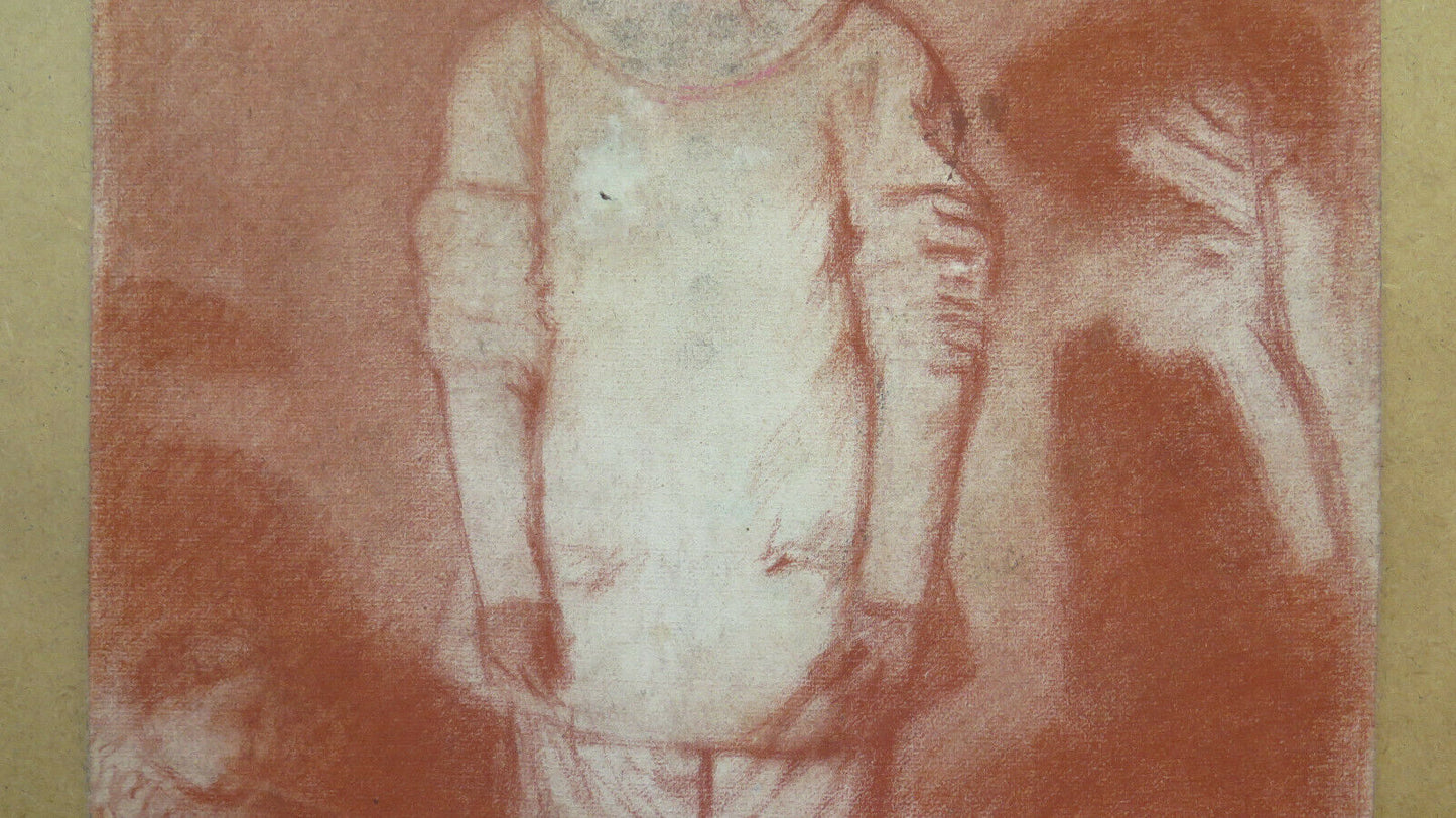 GRANDE DISEGNO ANTICO ISPIRATO WATTEAU PIERROT Pierre Duteurtre detto DUT BM53.1