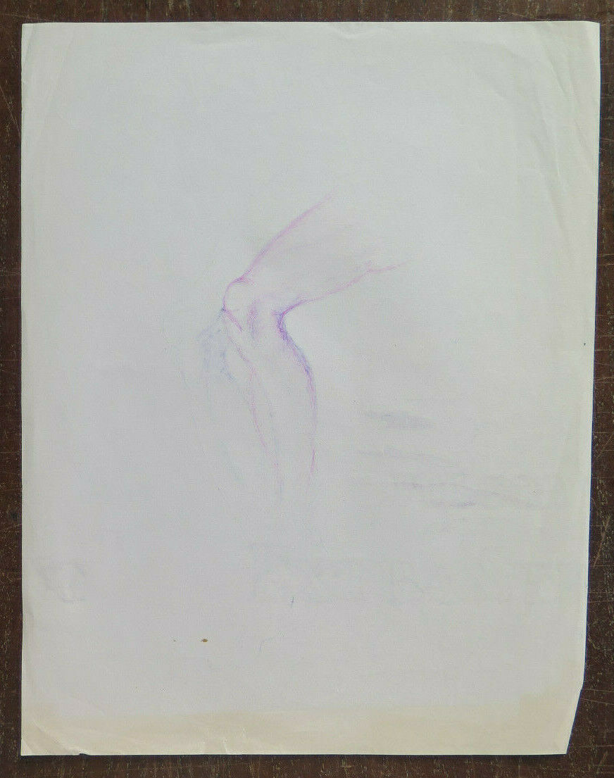 VECCHIO DISEGNO BOZZETTO STUDIO ANATOMICO CORPO MASCHILE GAMBE NUDO P28.9