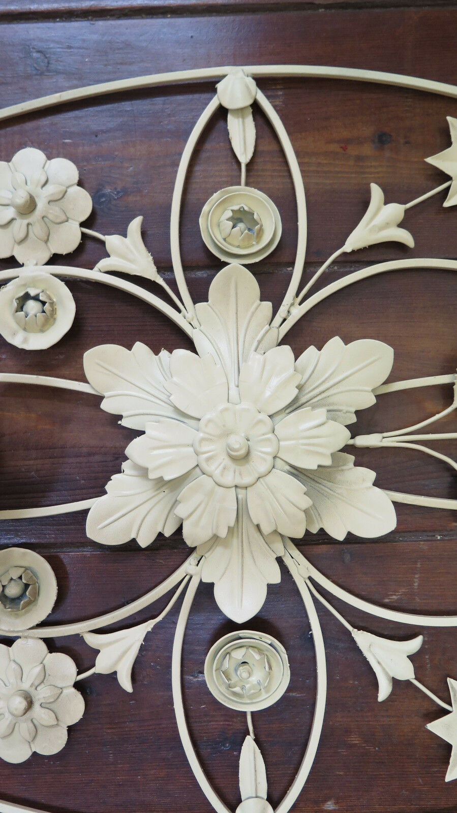 VINTAGE FLORAL STYLE WALL LIGHT IN WROUGHT IRON HANDMADE MID 900 CH-7