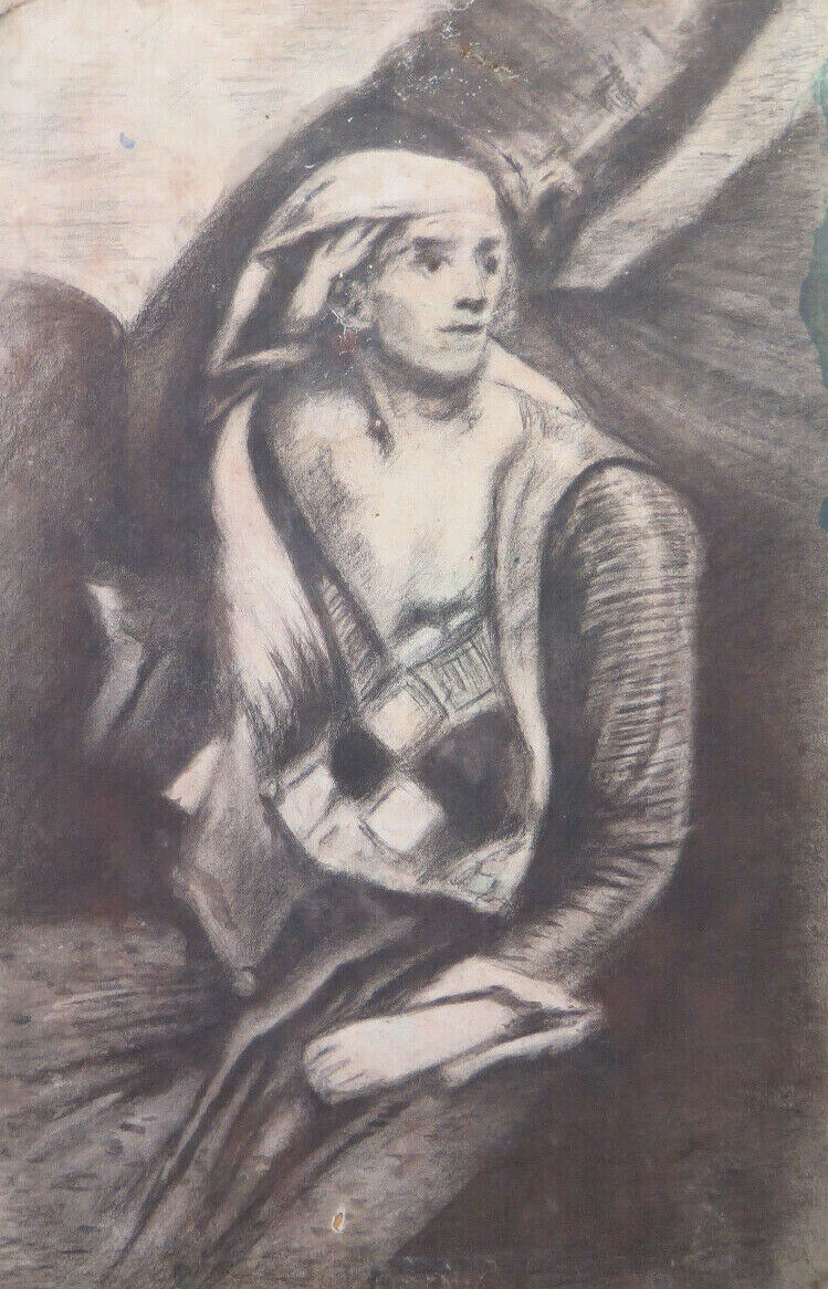 DISEGNO ANTICO RITRATTO OPERA ARTISTA FRANCESE Pierre Duteurtre detto DUT BM53.1