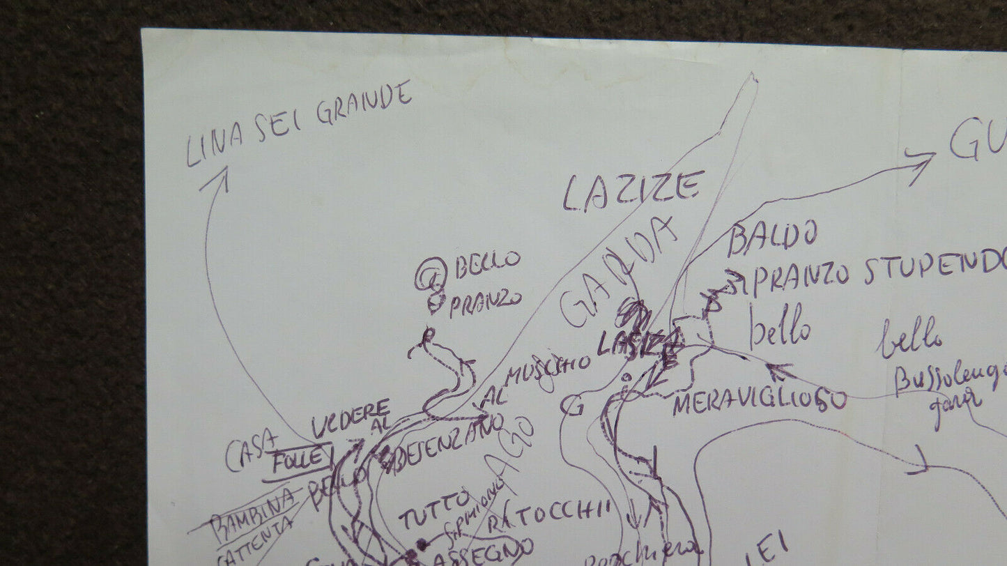 VECCHIO BOZZETTO APPUNTI DEL PITTORE GAETANO PANCALDI DISEGNO PENNA CARTA P28.7