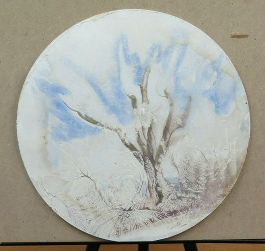 WATERCOLOR PAINTING WITH FROST TECHNIQUE WINTER LANDSCAPE SNOW FROST P8