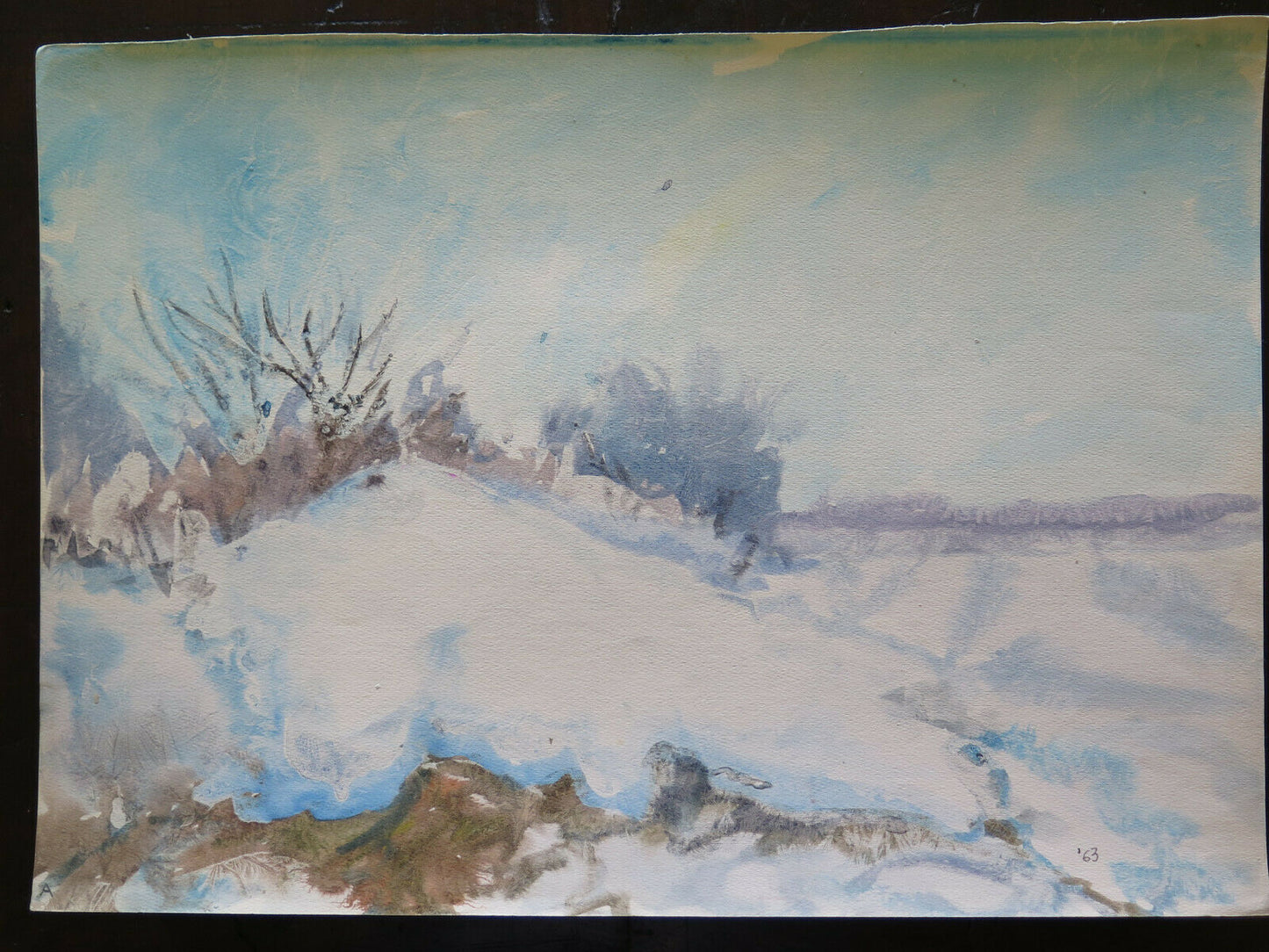 50x36 cm DREAM PAINTING PAINTED WITH THE FROST TECHNIQUE WINTER LANDSCAPE P14