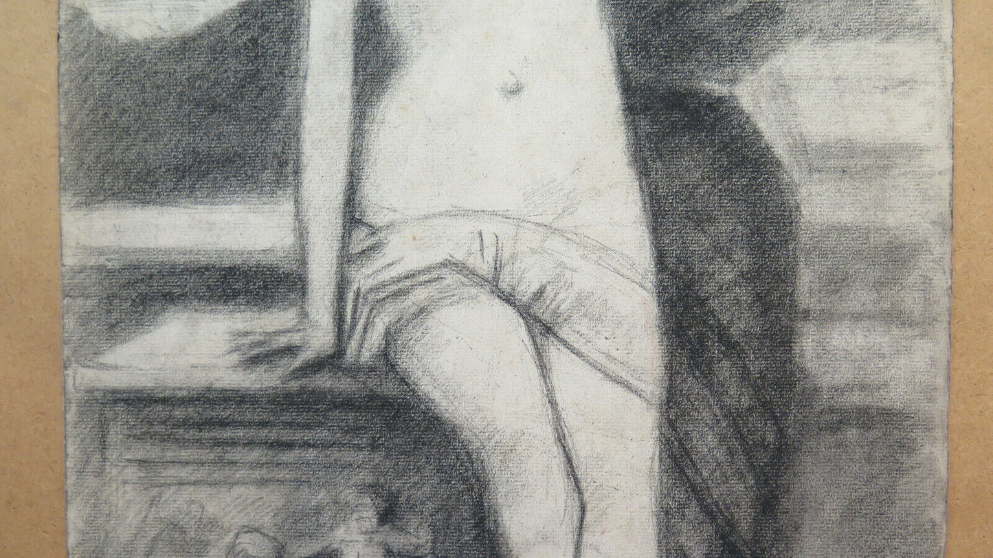 DISEGNO ANTICO NUDO FEMMINILE CLASSICO PITTORE Pierre Duteurtre detto DUT BM53.1