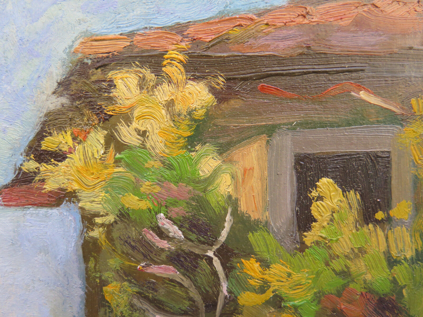 ANTICO DIPINTO IN STILE IMPRESSIONISTA PAESAGGIO DI CAMPAGNA FIRMATO PANCALDI - Belbello Antiques