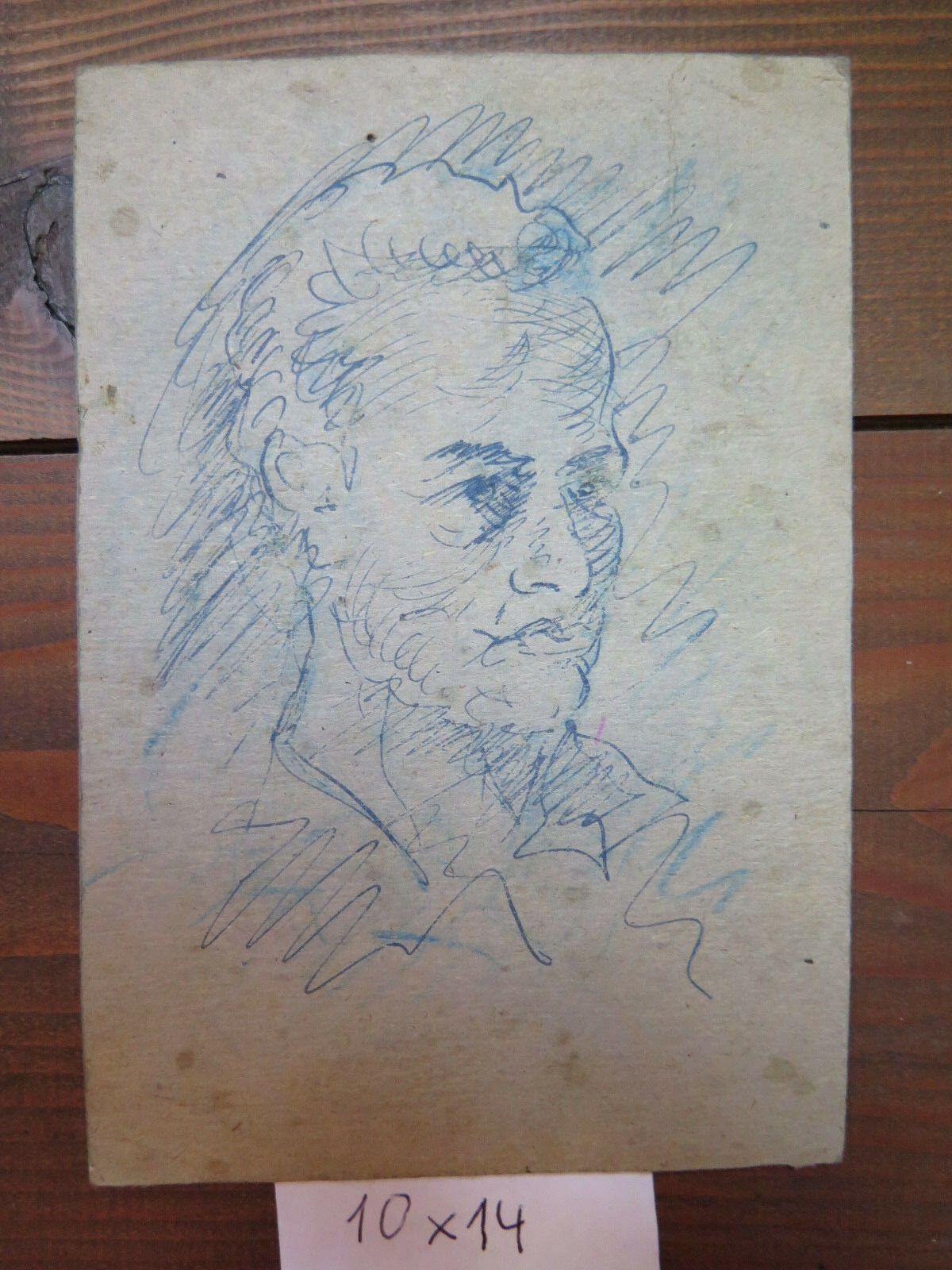 STUDIO PER VOLTI UMANI ANTICO DISEGNO SU CARTONCINO OPERA MAESTRO PANCALDI P28 - Belbello Antiques