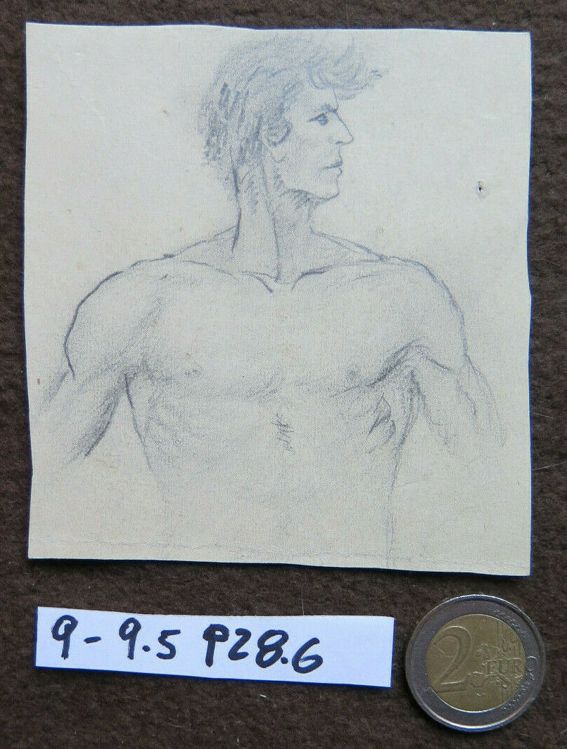 DISEGNO ANTICO CON STUDIO PER CORPO UMANO 1940 CIRCA MATITA SU CARTA NUDO P28.6 - Belbello Antiques