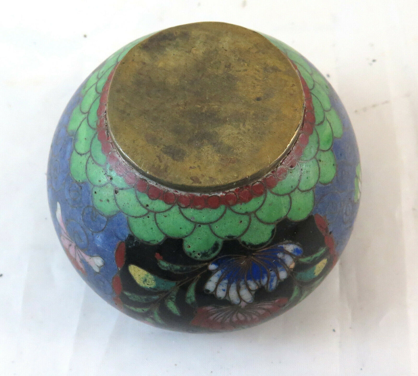 COLLEZIONE DI CLOISONNÉ ANTICHI VASETTI PORTACANDELA COPPE CINA CLOISONE BM6