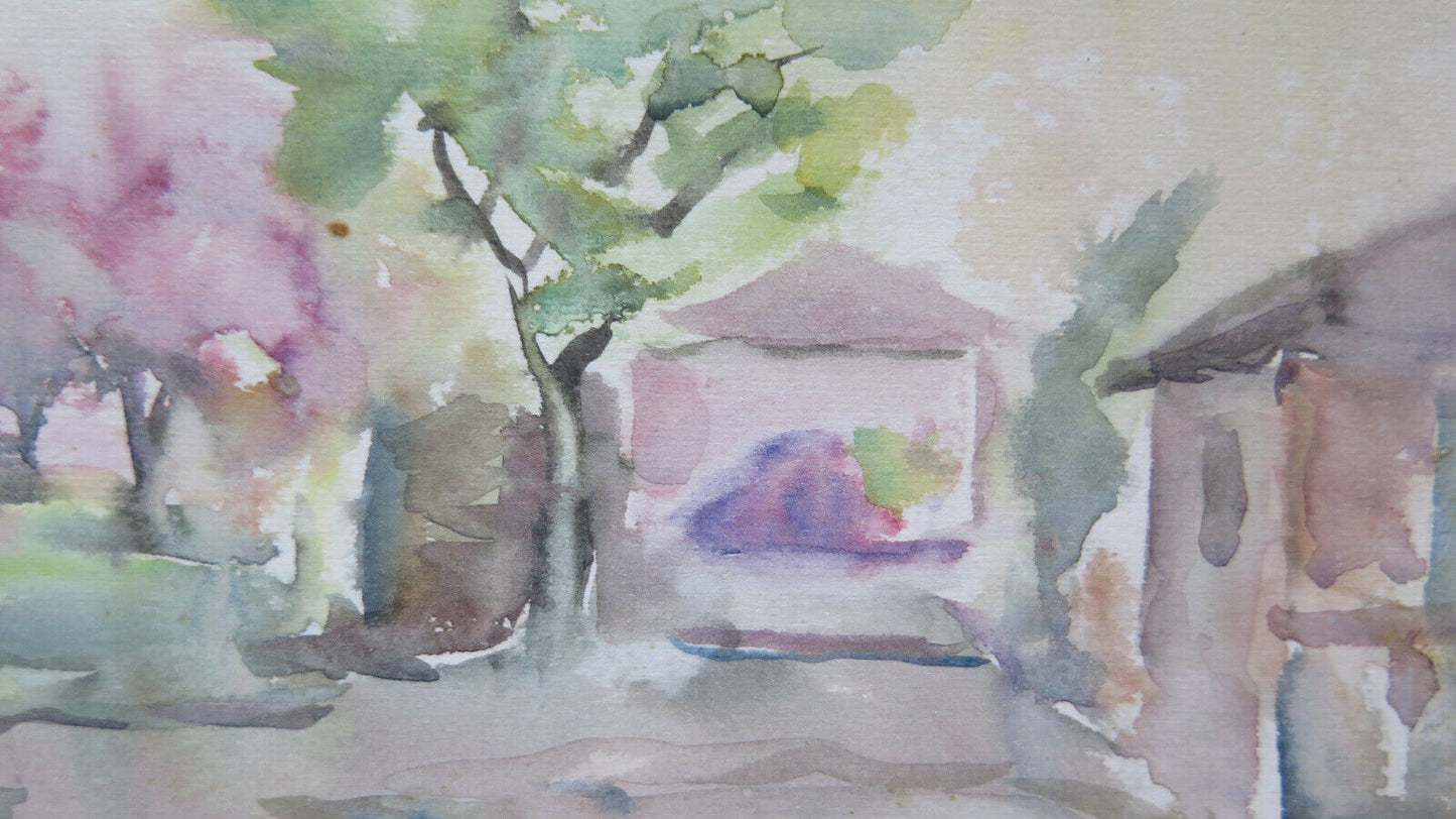 SMALL WATERCOLOR PAINTING ON PAPER WORK BY THE PAINTER G. PANCALDI P28.4 