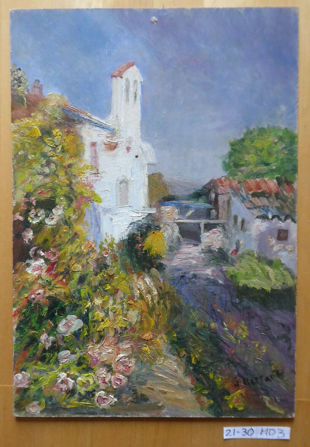 PAESAGGIO IN PRIMAVERA VECCHIO QUADRO IN STILE IMPRESSIONISTA SPAGNA '900 MD3 - Belbello Antiques