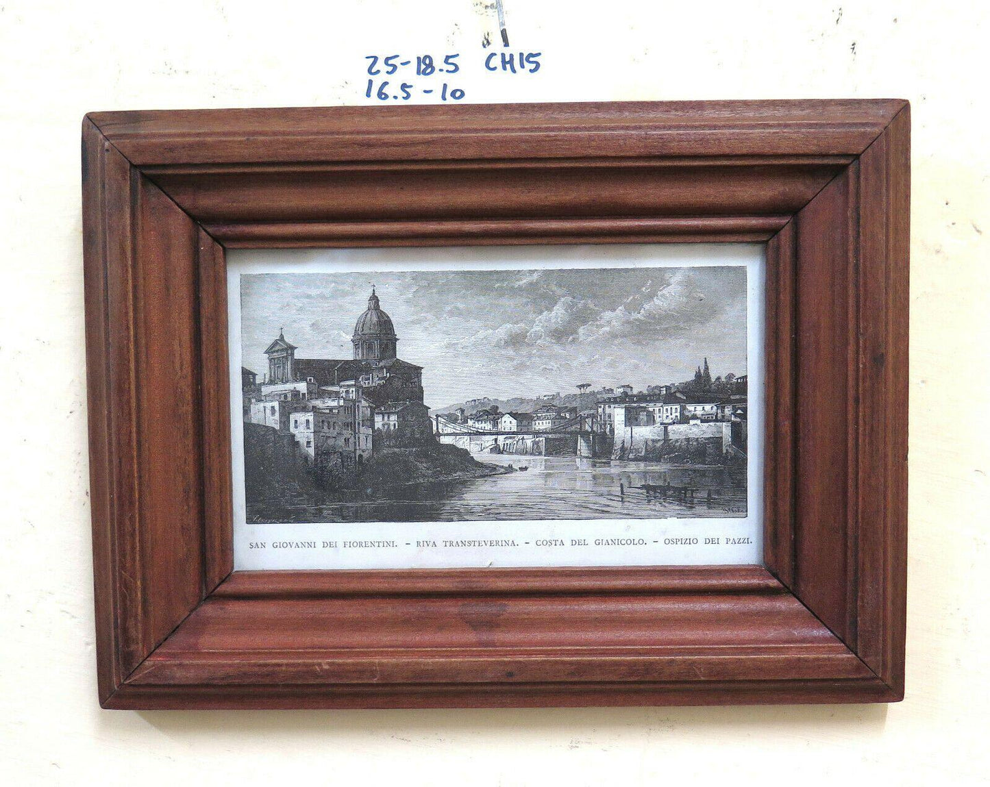 25x18 cm CORNICE DI LEGNO VINTAGE PER QUADRI PICCOLA STAMPA IN OMAGGIO CH15 - Belbello Antiques
