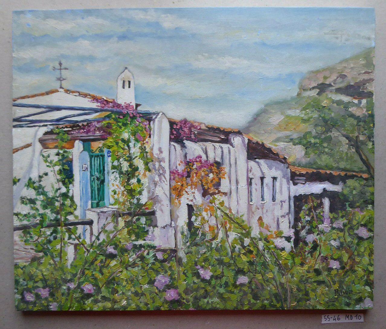 QUADRO OLIO VINTAGE PAESAGGIO VALLESECO GRAN CANARIA CANARIE SPAGNA DIPINTO MD10 - Belbello Antiques