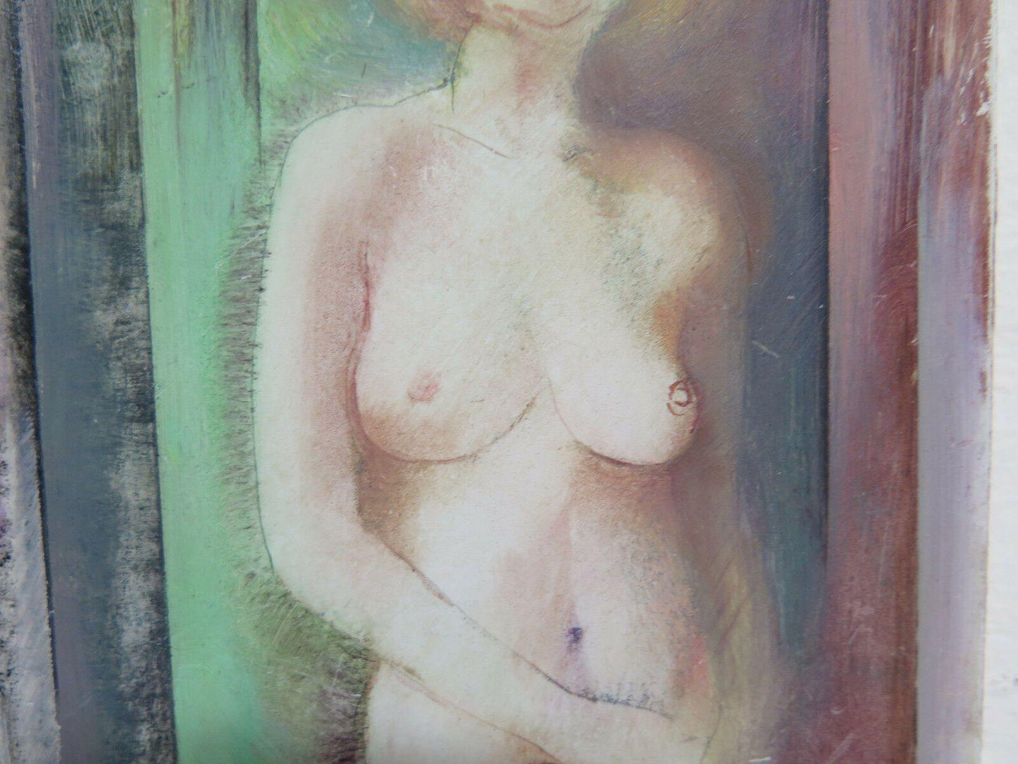 QUADRO AD OLIO NUDO DI DONNA BOZZETTO DEL MAESTRO GAETANO PANCALDI 1922-2014 P25 - Belbello Antiques