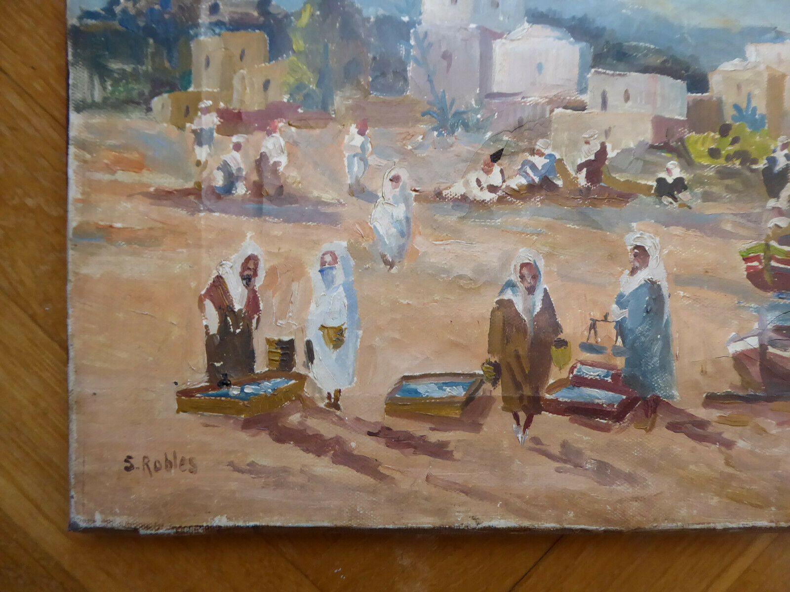 VECCHIO QUADRO IN STILE ORIENTALISTA MARINA MARE PITTORE V. SEGURA 1930-2015 MD5 - Belbello Antiques