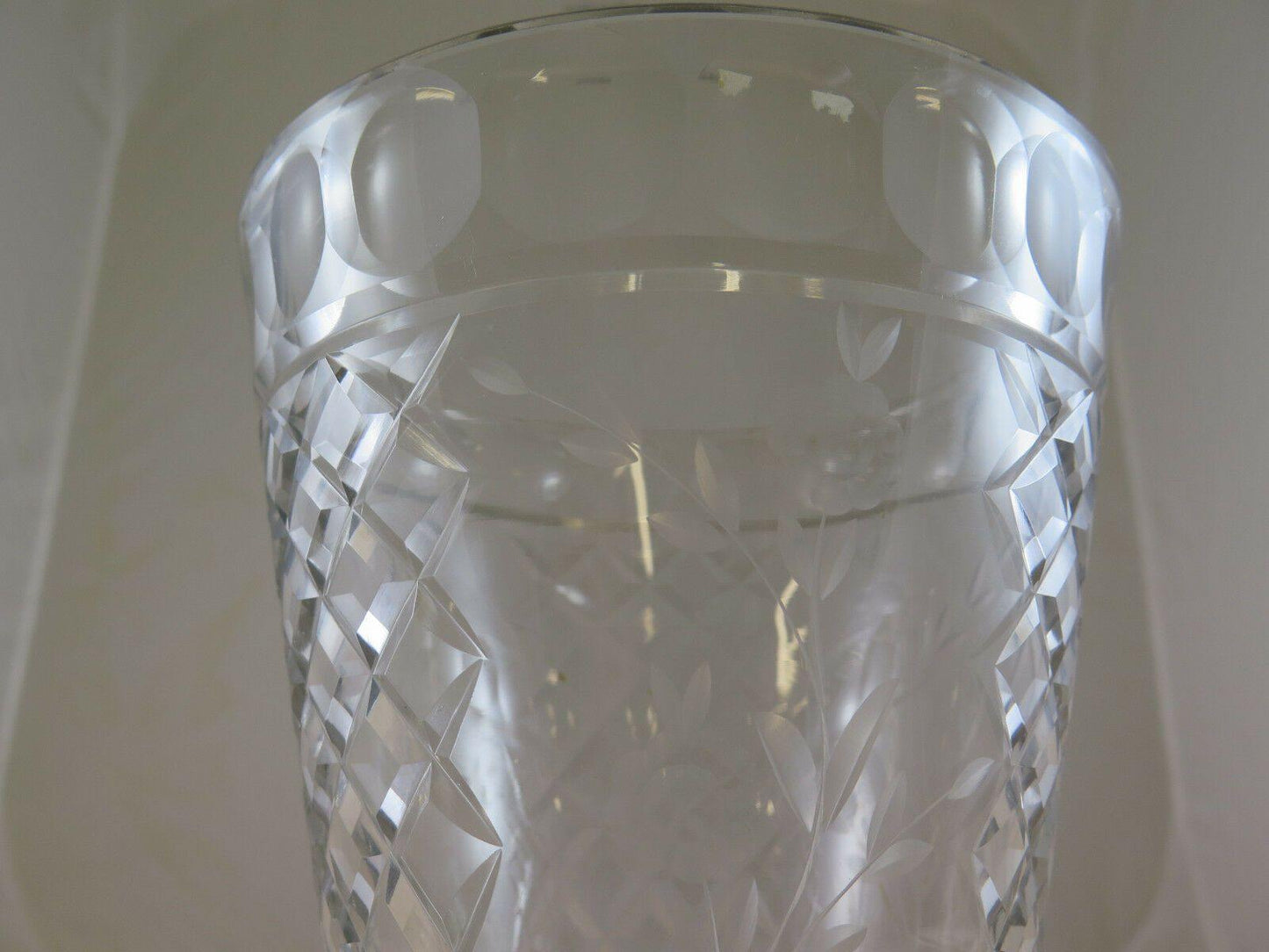 VASO IN VETRO CON BASE IN LEGNO PRIMO NOVECENTO VINTAGE CRYSTAL VASE R25 - Belbello Antiques