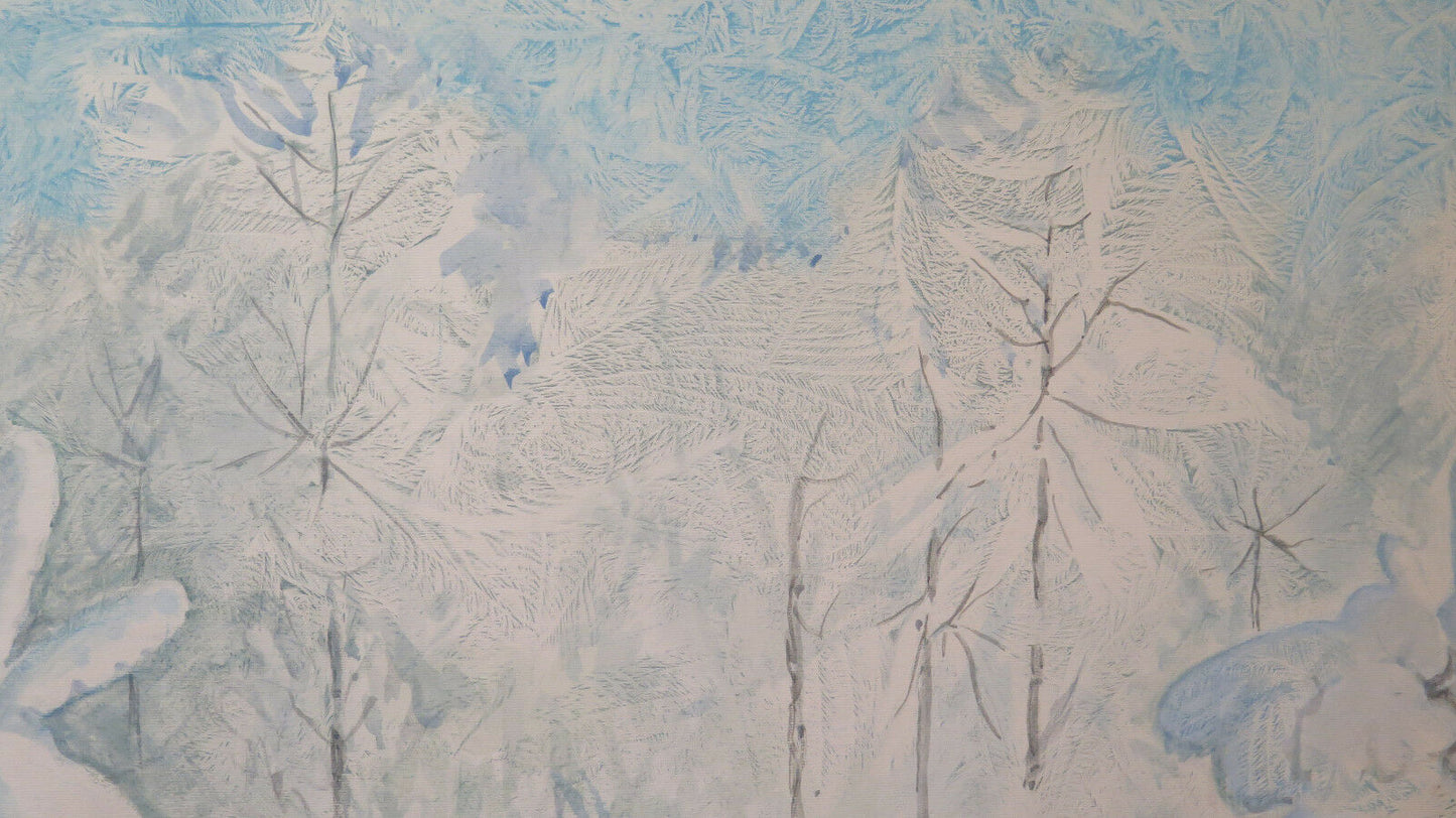 WINTER LANDSCAPE WITH SNOW-COVERED TREES MODERN PAINTING FROM THE EIGHTIES P33.1