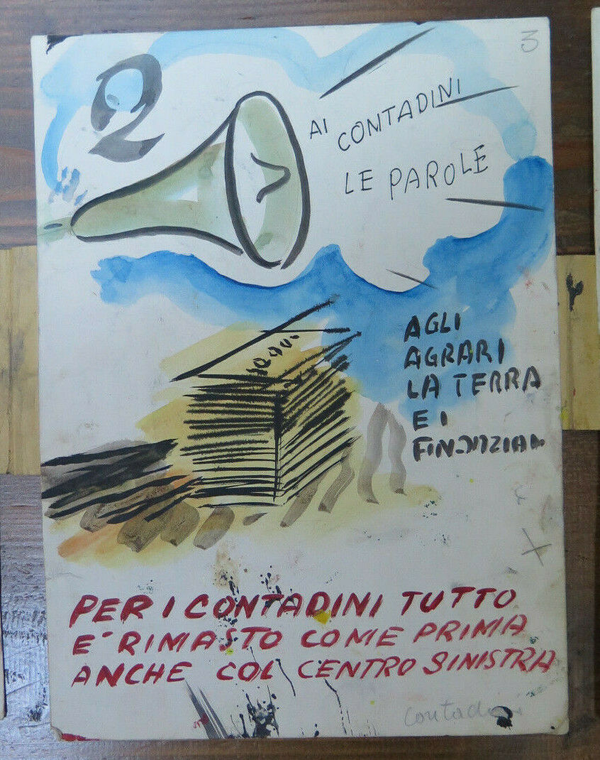 SKETCH FOR COMMUNIST POLITICAL FLYER OF THE 60S LEFT 10 SHEETS P28.6