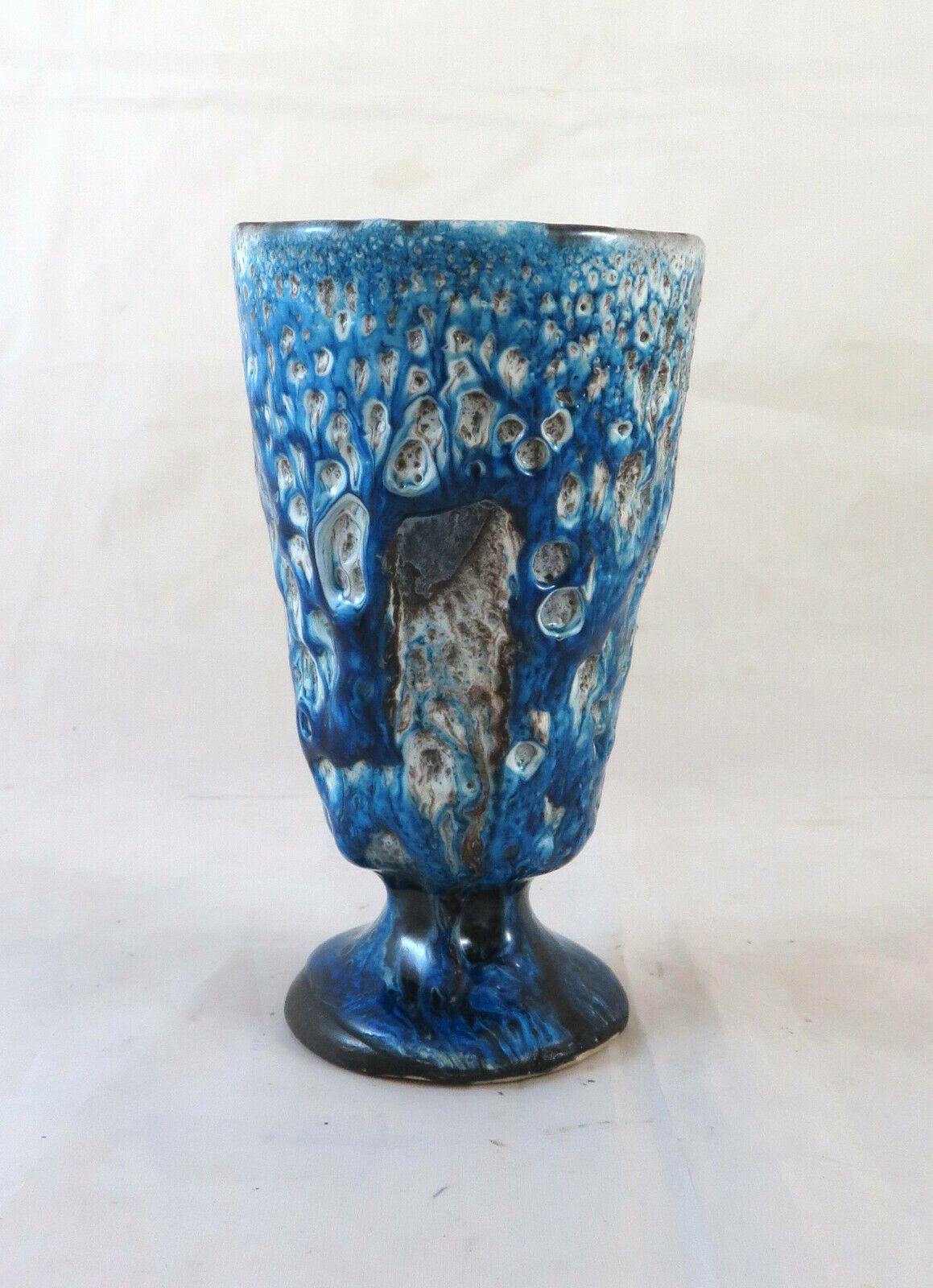 VASO IN CERAMICA VINTAGE EMAUX DE GLACIER CYCLOPE EXOJET ANNECY FRANCIA BM16 - Belbello Antiques