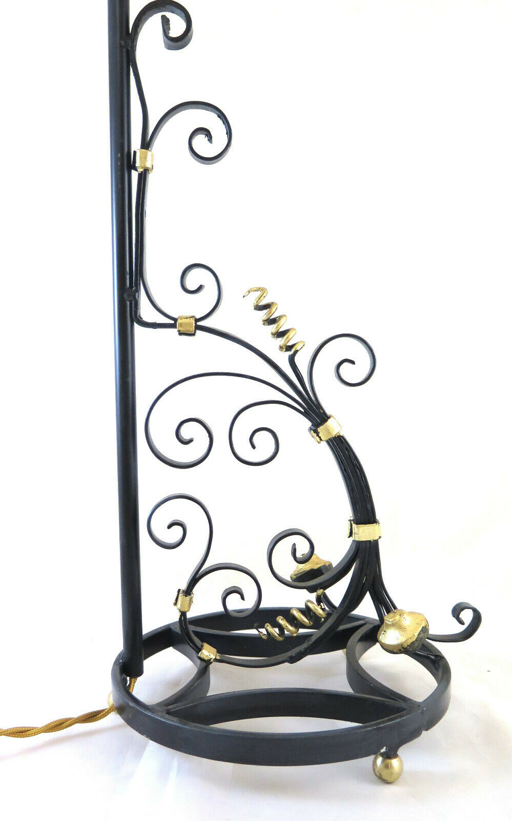 ABAT-JOUR VINTAGE WROUGHT IRON LIVING ROOM DESK TABLE LAMP CH31 