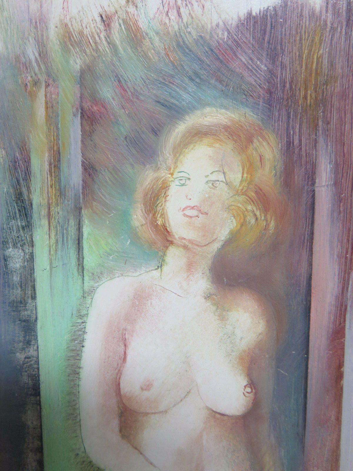 QUADRO AD OLIO NUDO DI DONNA BOZZETTO DEL MAESTRO GAETANO PANCALDI 1922-2014 P25 - Belbello Antiques