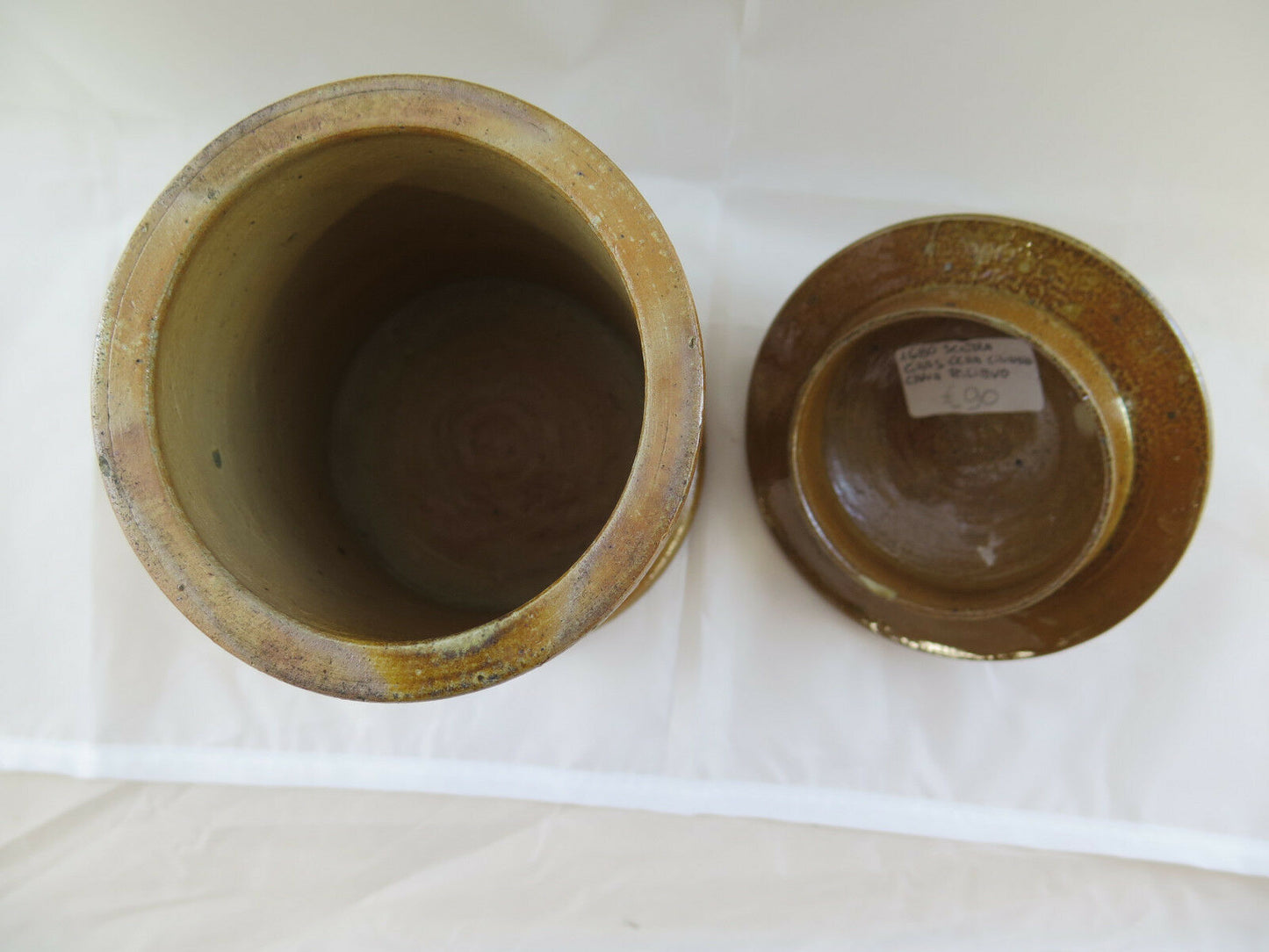 VASO DI CERAMICA GRES A BASSORILIEVO GERMANIA PRIMO NOVECENTO BISCOTTIERA R52