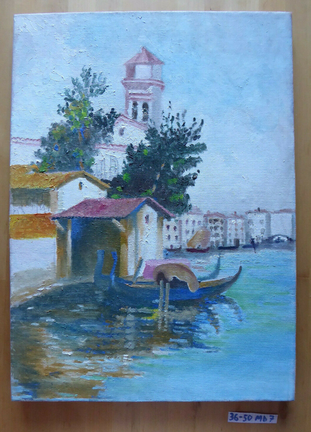 QUADRO CON VEDUTA DI VENEZIA DIPINTO DAL PITTORE SPAGNOLO VICENTE SEGURA MD7 - Belbello Antiques