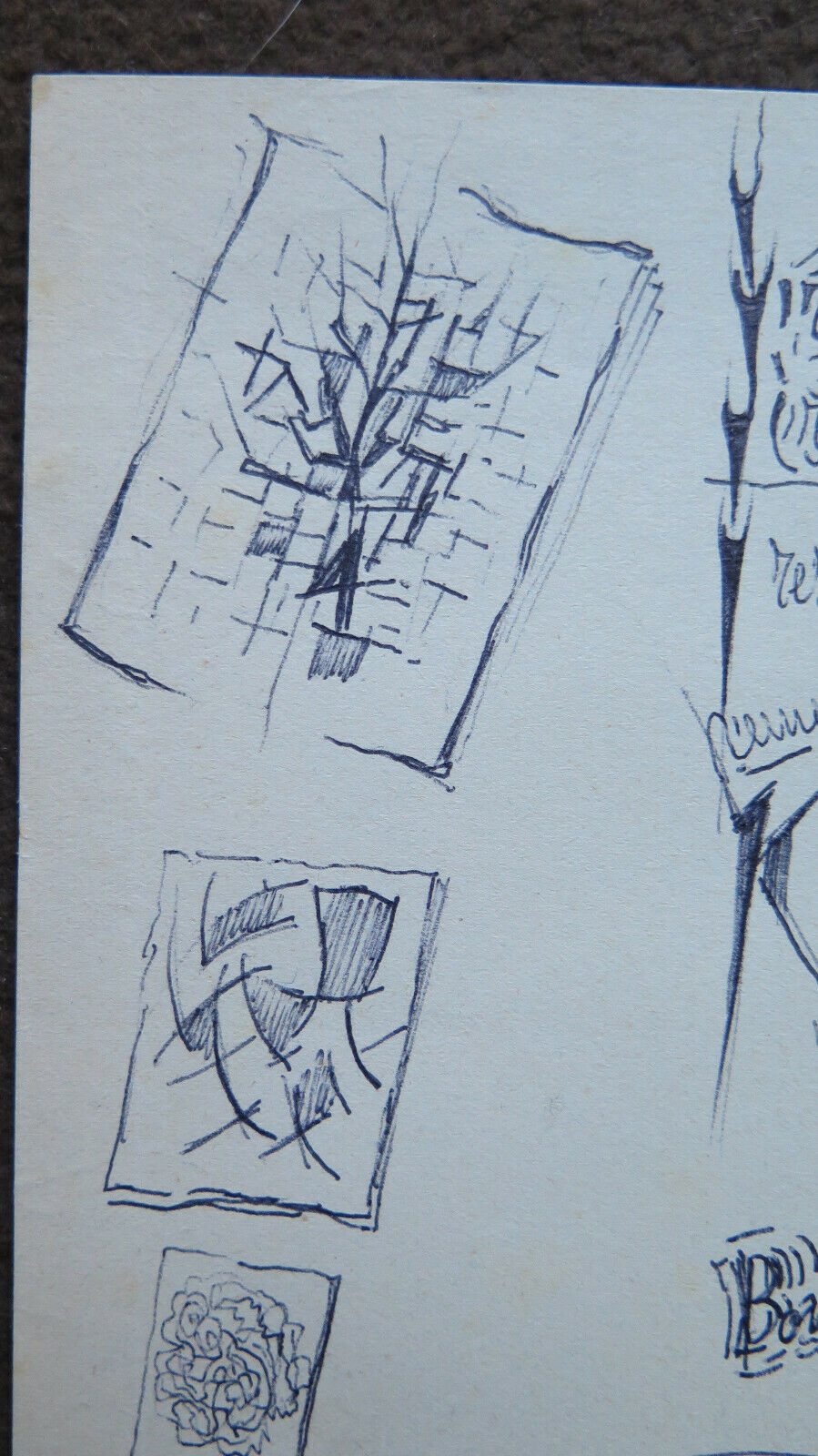 OLD SKETCH WITH NOTES FOR A COMMUNIST POLITICAL FLYER FROM THE 1950s P28.6