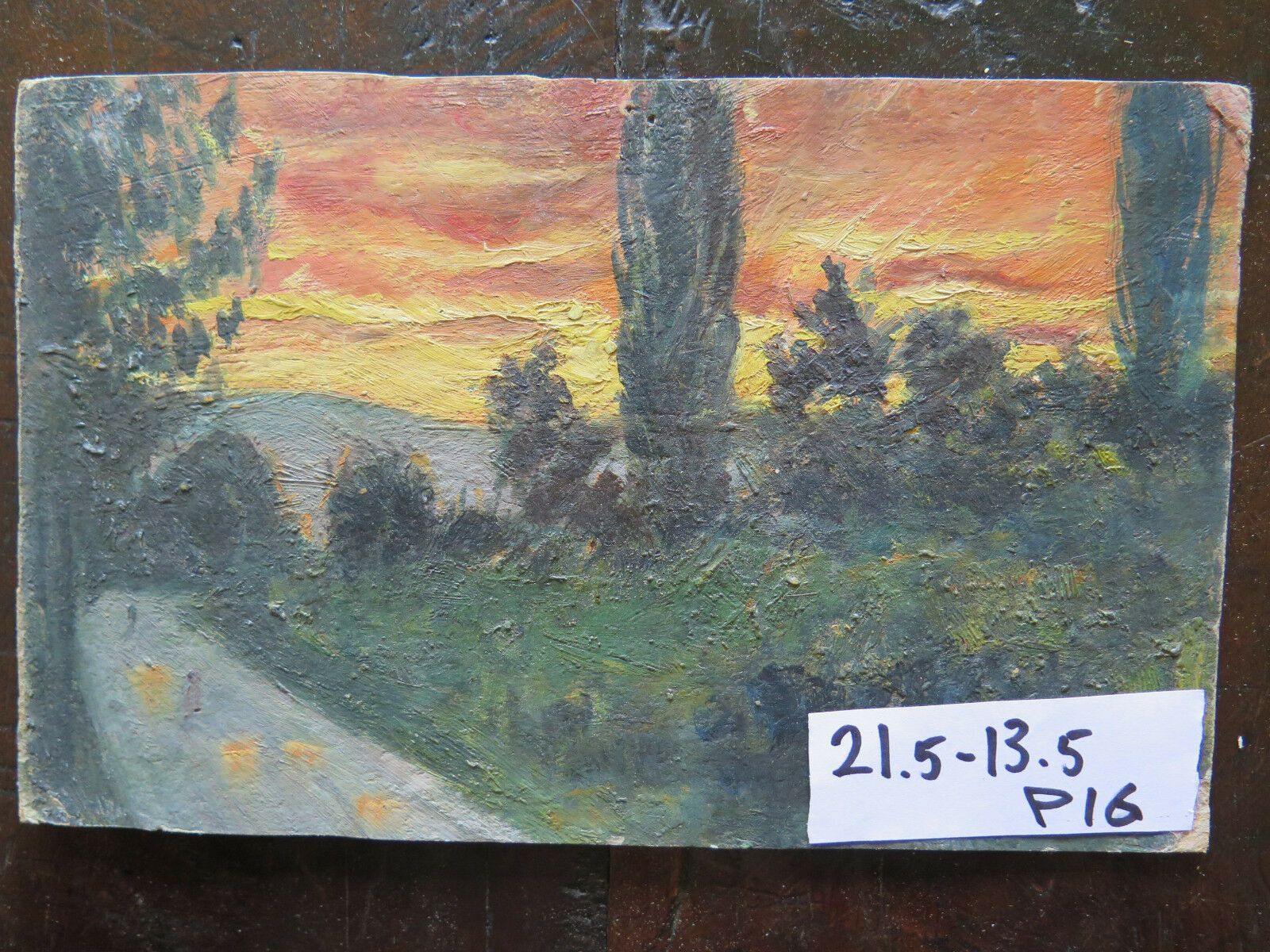 QUADRO ANTICO PAESAGGIO AL TRAMONTO DIPINTO AD OLIO SU TAVOLA CON GARANZIA p16 - Belbello Antiques