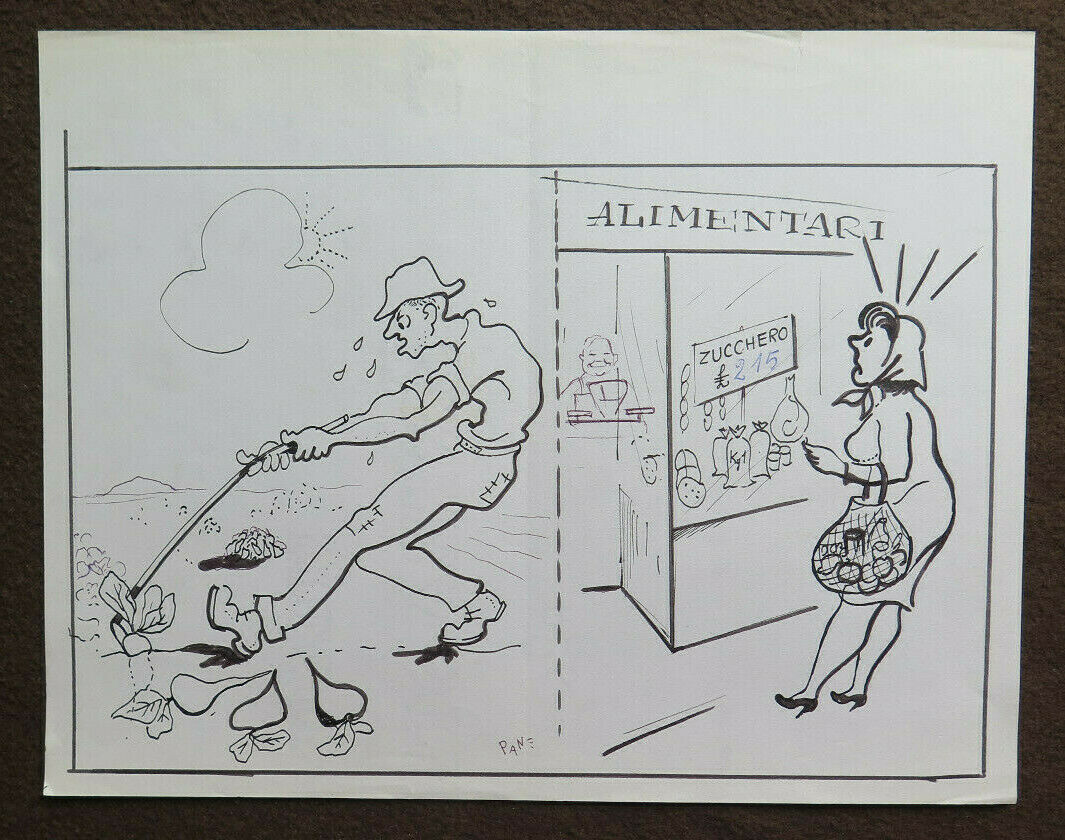 DUE DISEGNI BOZZETTI VINTAGE OPERA DEL PITTORE GAETANO PANCALDI FUMETTI P28.7