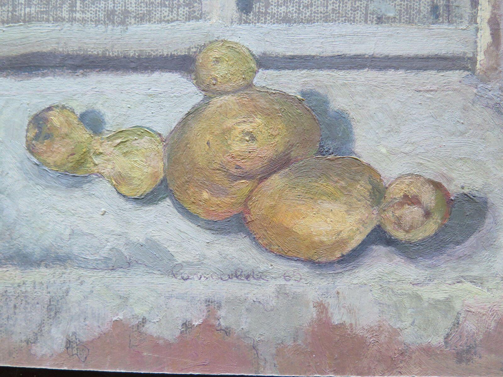 PATATE SUL TAVOLO NATURA MORTA DIPINTO OLIO SU TAVOLA QUADRO ANTICO GARANZIA p16 - Belbello Antiques