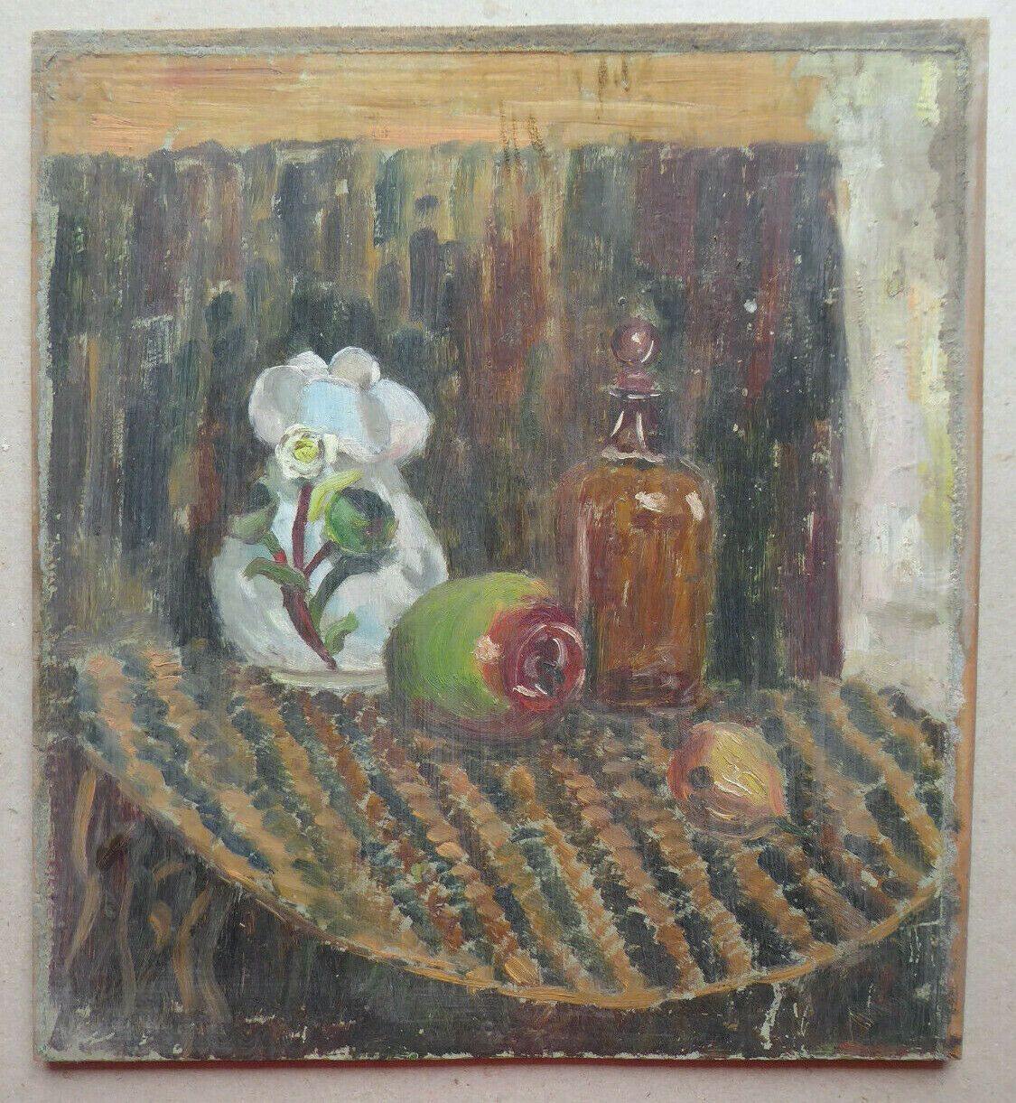 32x35cm PICCOLO QUADRO AD OLIO NATURA MORTA INIZIO SECOLO OLIO SU TAVOLA MD10 - Belbello Antiques